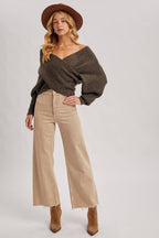 Wrap Crossover Knit Sweater