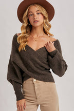 Wrap Crossover Knit Sweater