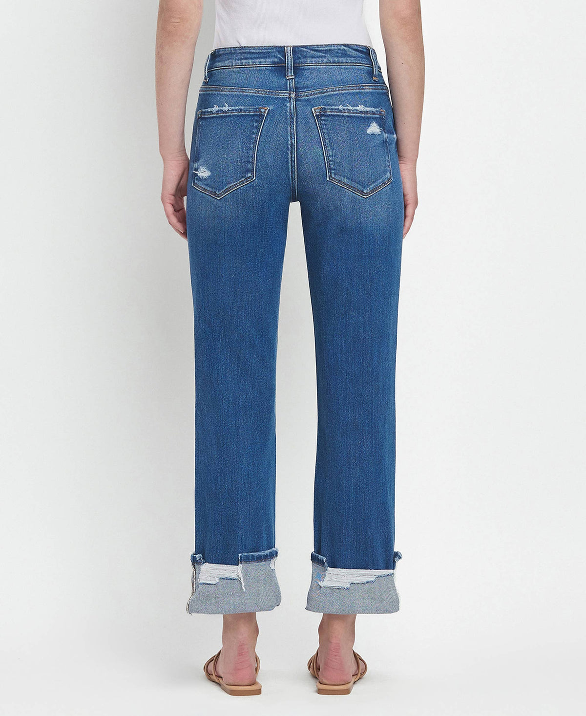 Cuffed Straight Jeans