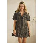 Leopard Denim Mini Dress