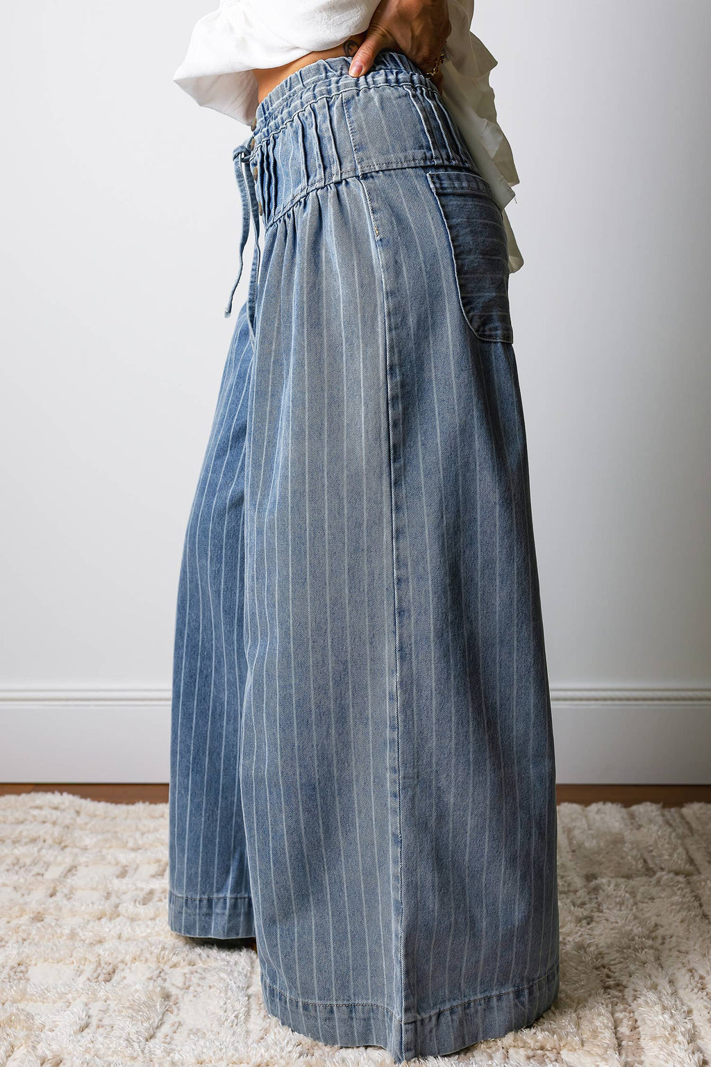 Striped Wide Leg Jeans