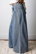 Striped Wide Leg Jeans
