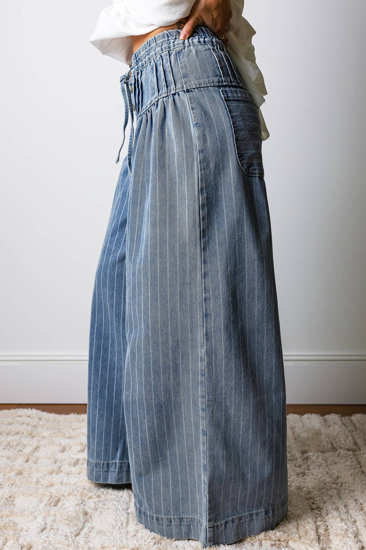 Striped Wide Leg Jeans