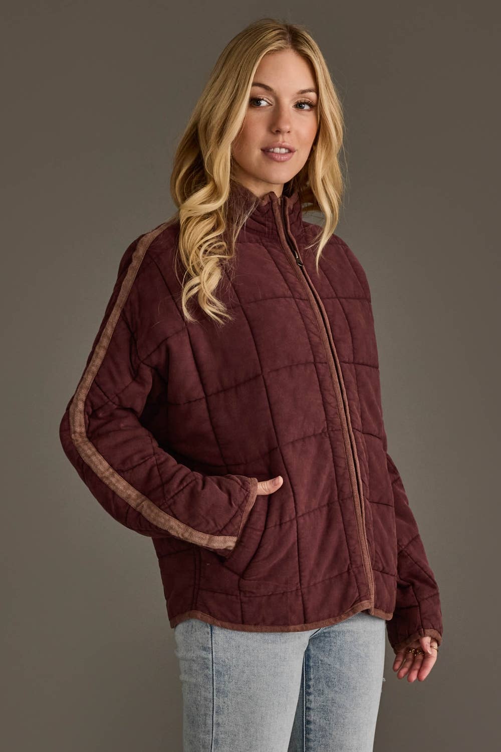 Dark Brown Soft Quilted Jacket