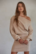 Knit Sweater Off The Shoulder Dress