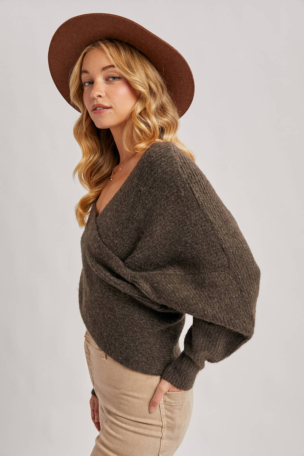 Wrap Crossover Knit Sweater