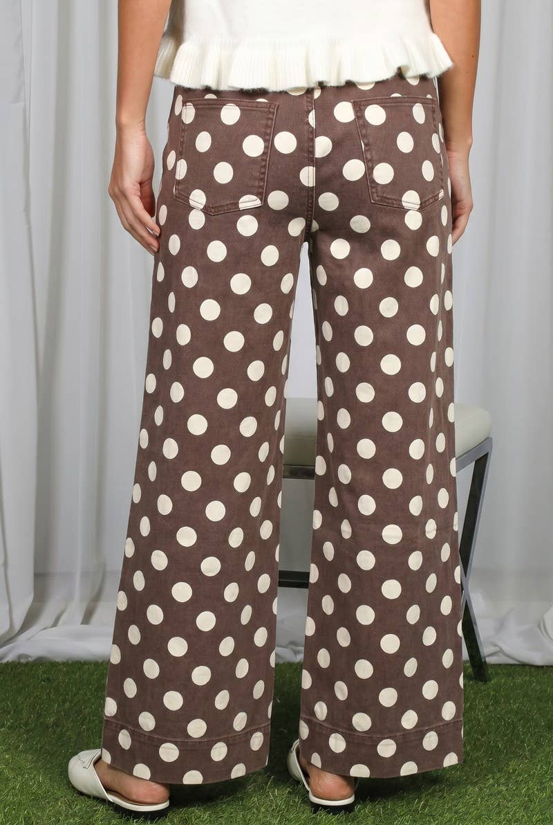 Polka Dot Straight Leg Pant