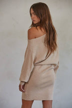 Knit Sweater Off The Shoulder Dress
