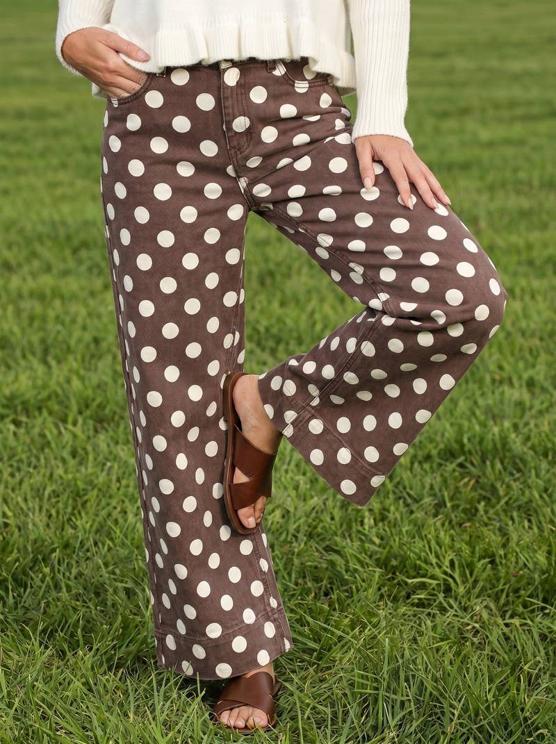 Polka Dot Straight Leg Pant