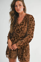 Velvet Floral Lace Romper