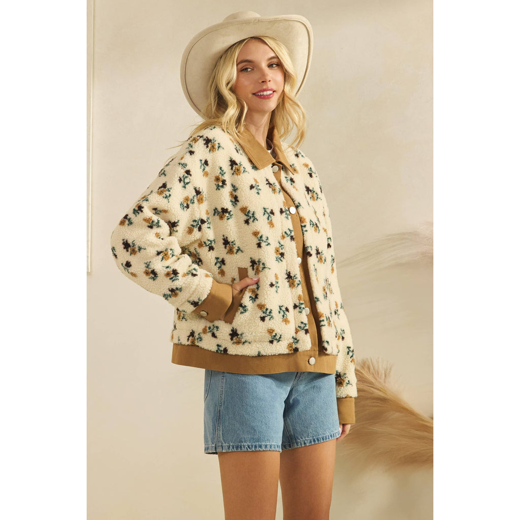 Printed Button Down Jacket
