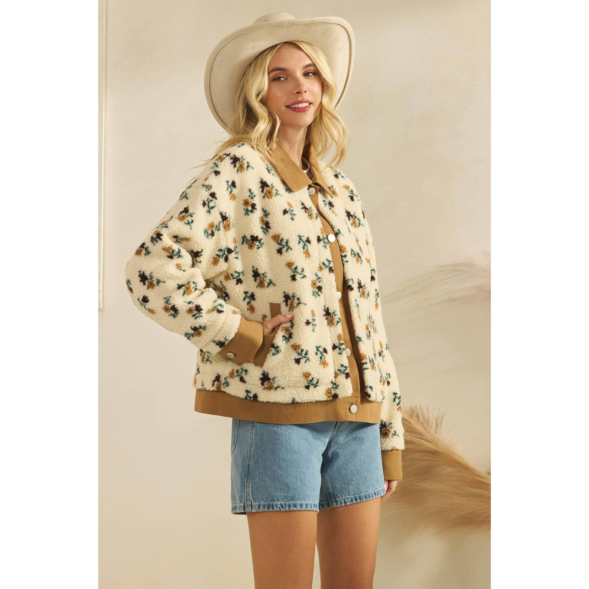 Printed Button Down Jacket