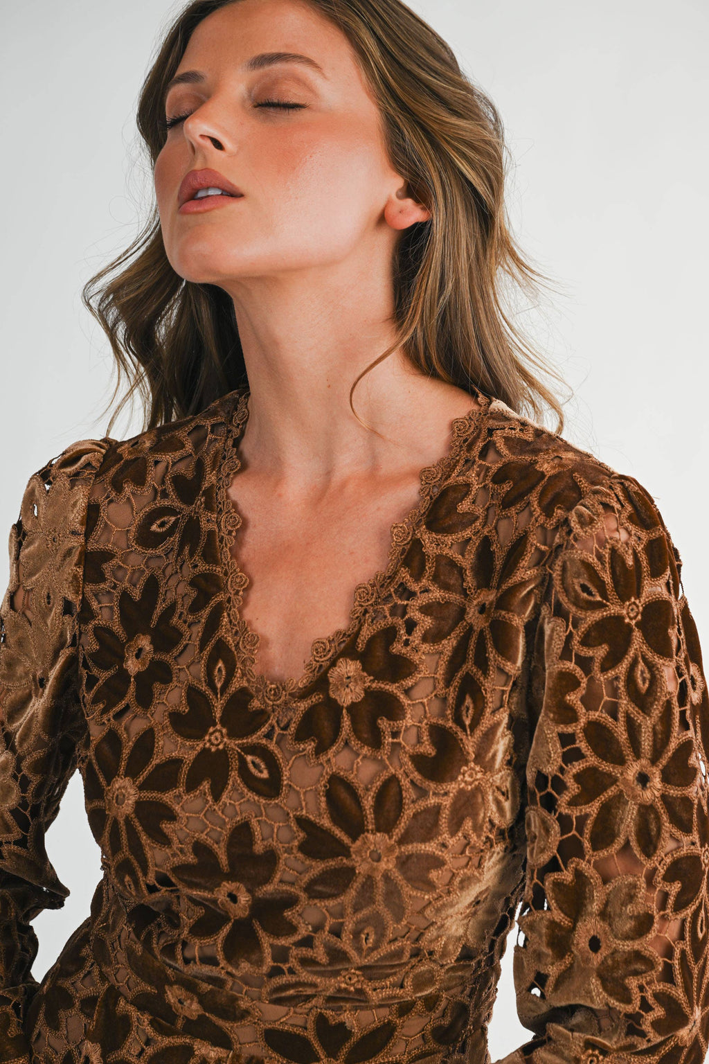 Velvet Floral Lace Romper