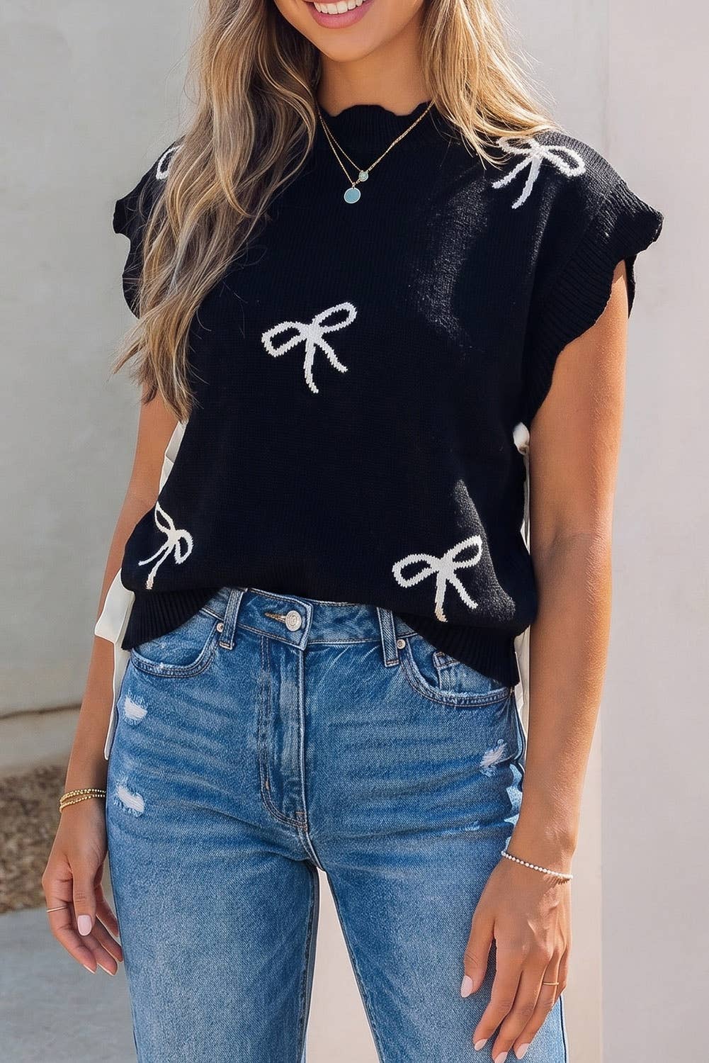 Bow Print Sweater