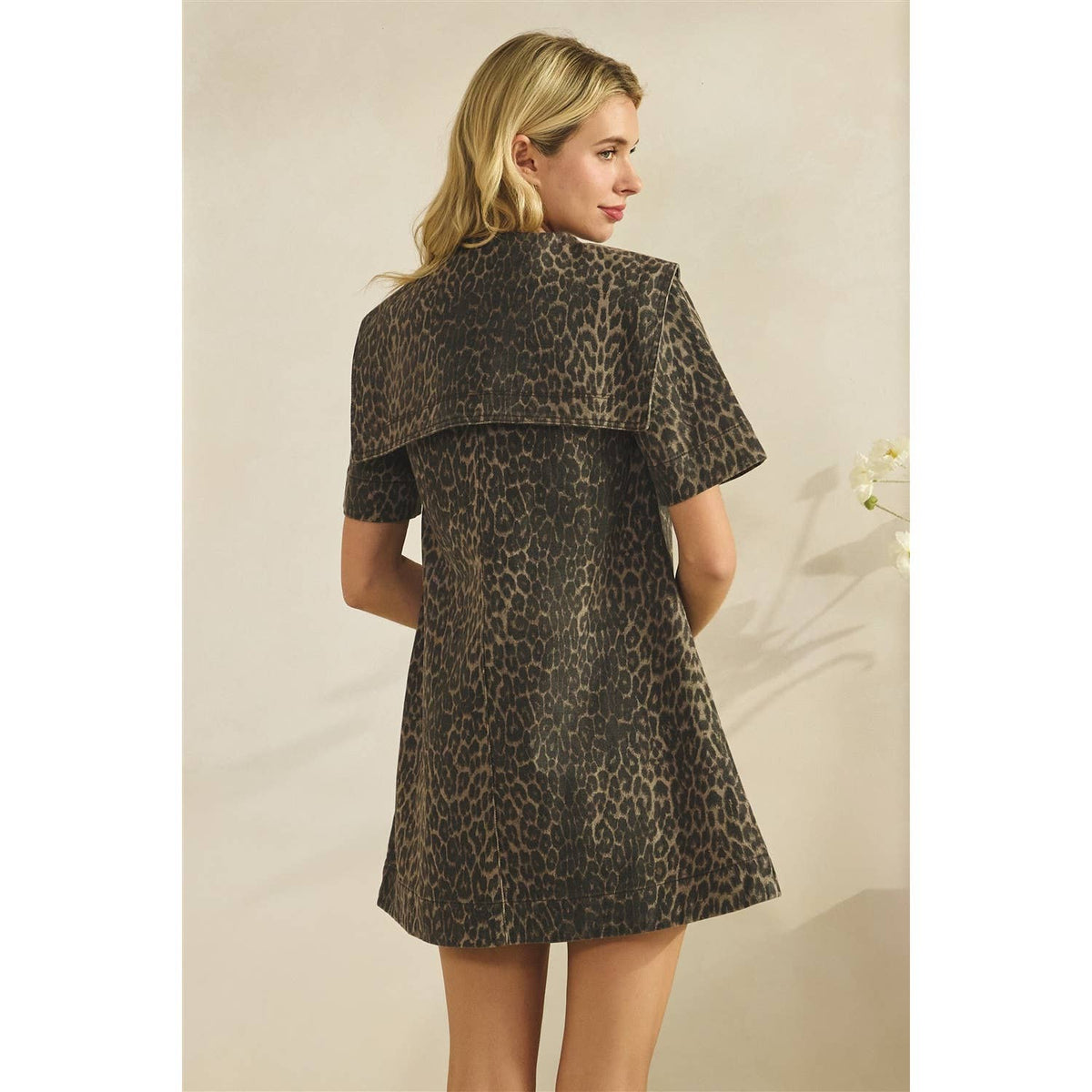 Leopard Denim Mini Dress