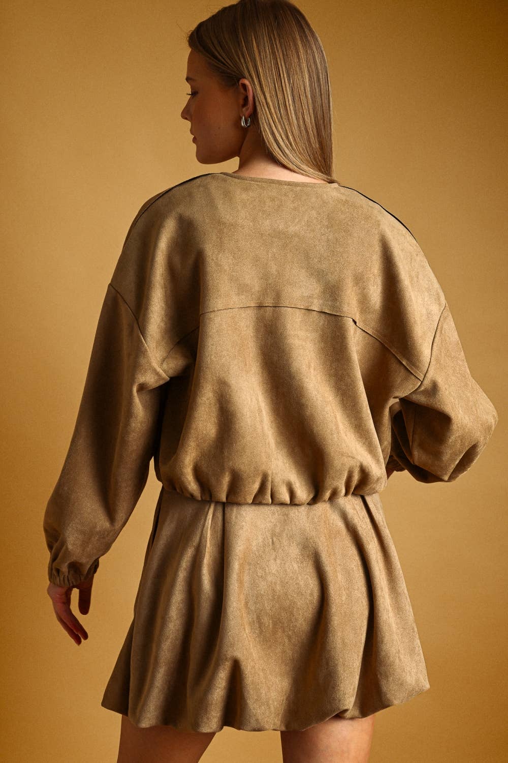 Suede Pleated Jacket