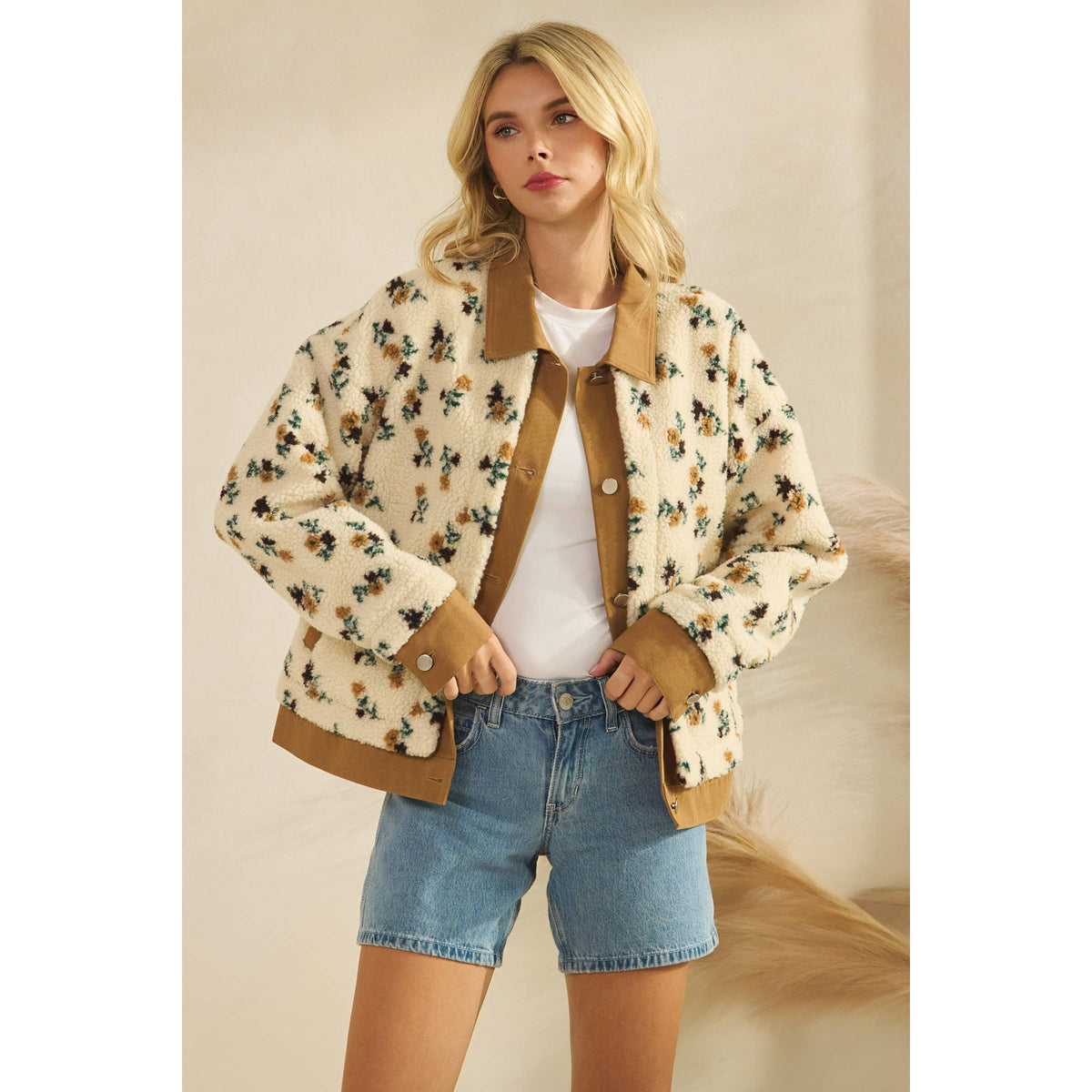 Printed Button Down Jacket
