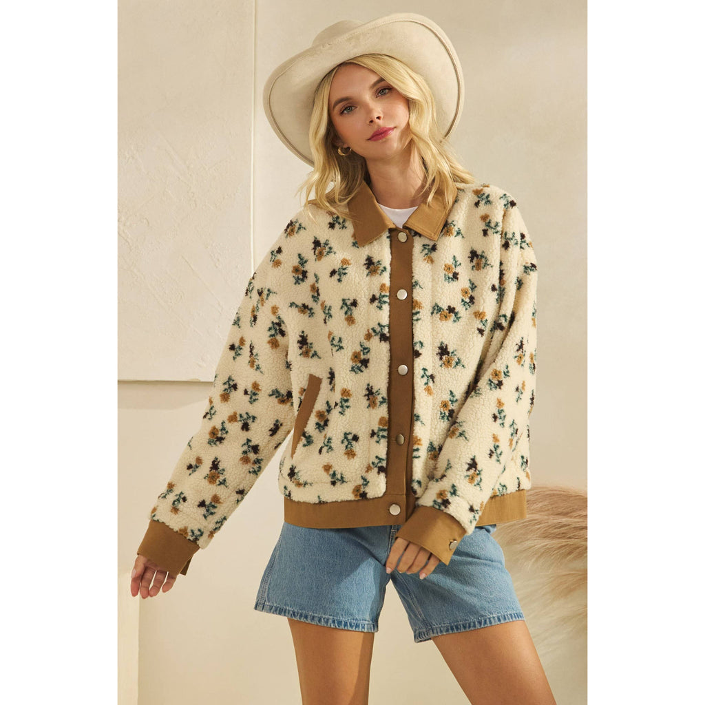 Printed Button Down Jacket