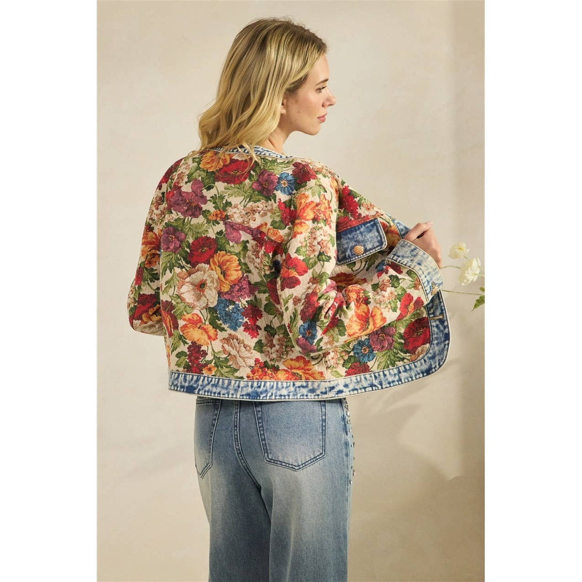 Floral Denim Statement Jacket