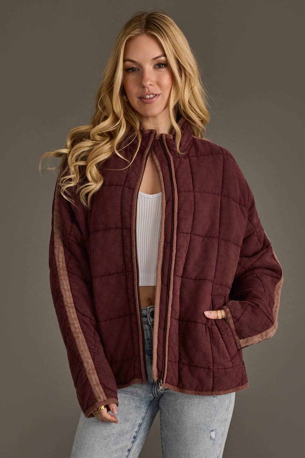Dark Brown Soft Quilted Jacket