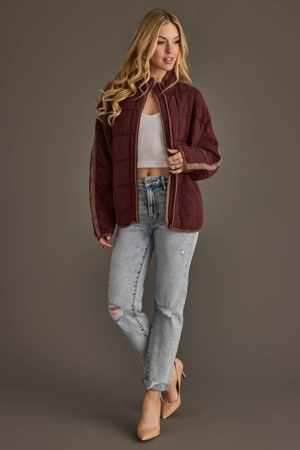 Dark Brown Soft Quilted Jacket