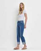 Cuffed Straight Jeans